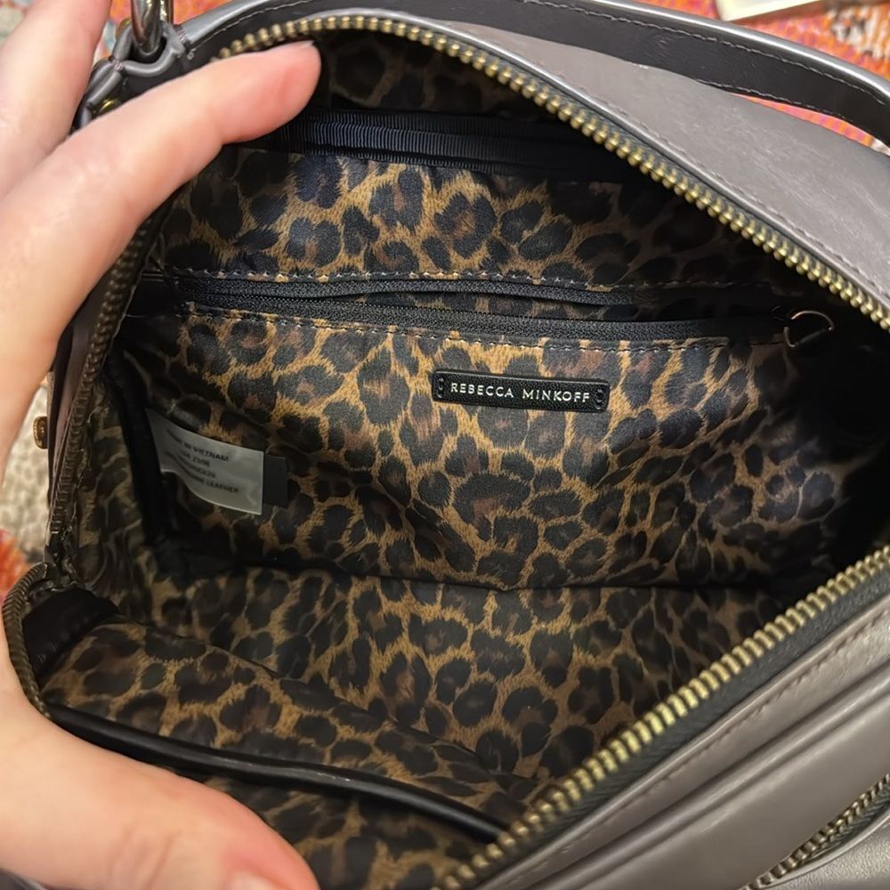 REBECCA MINKOFF CROSSBODY LEATHER JETT BOXY BAG STUDS CARGO RINGS CLASPS NWOT - Picture 16 of 17